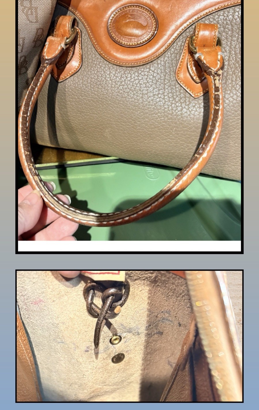 Dooney Bourke Bundle Lot Leather Bags Beige Brown DB Logo Tote Satchel Wallet