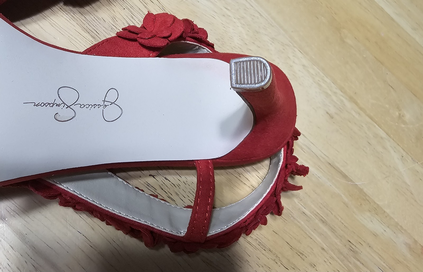 New Jessica Simpson Red Flower Heels Size 6.5 Womens – No Box