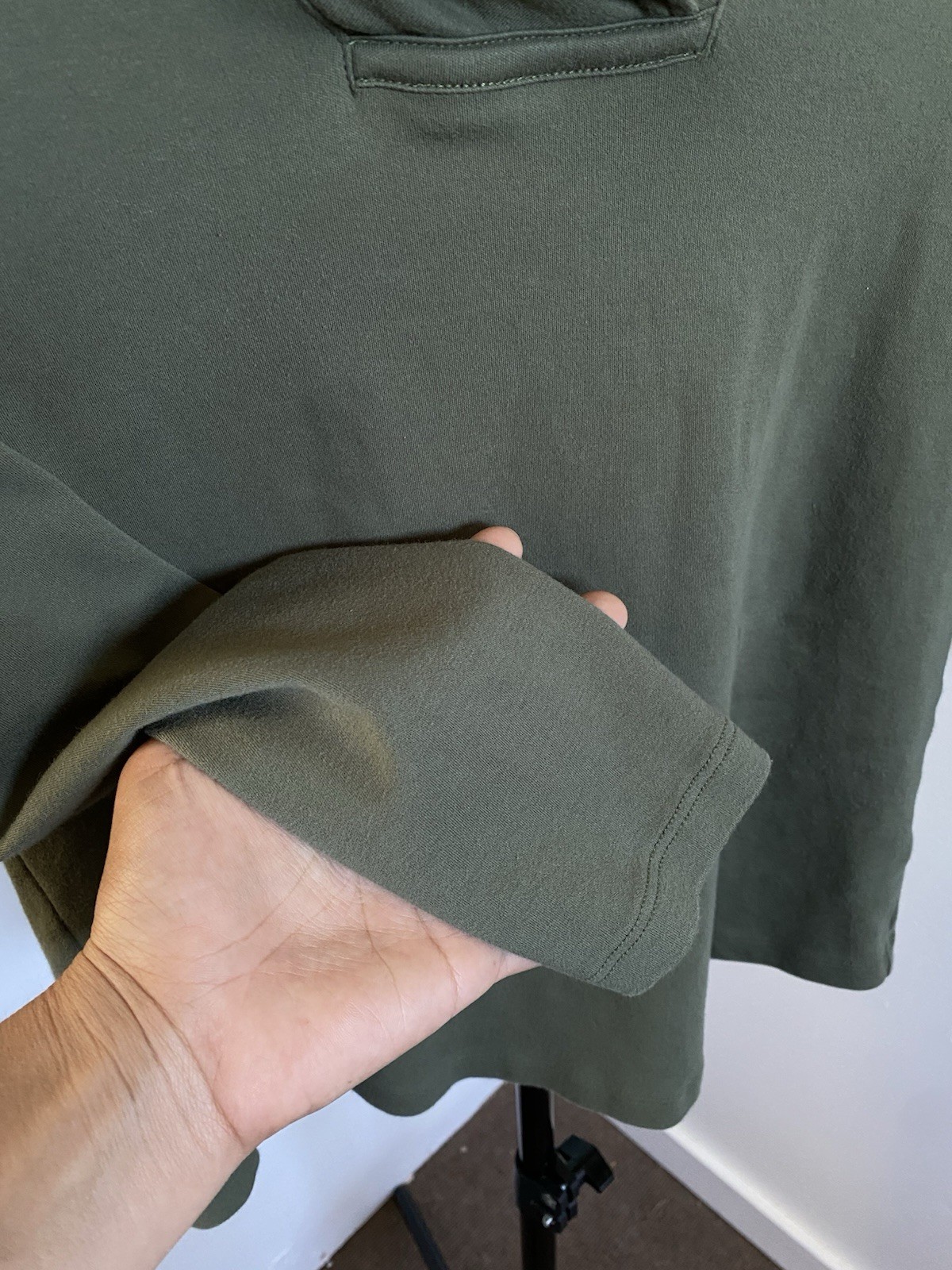 LL Bean Cotton Olive Green Women’s Crowl Neck Pull Over Shirt Size Small