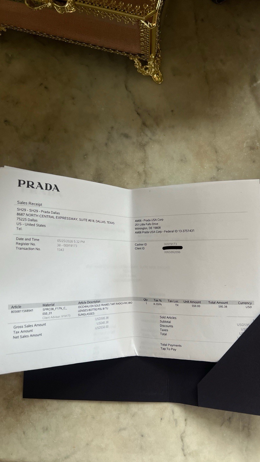 PRADA SPRC08L 17N Tortoise Shell Cat Eye Sunglasses Brown Tinted Lens UV400