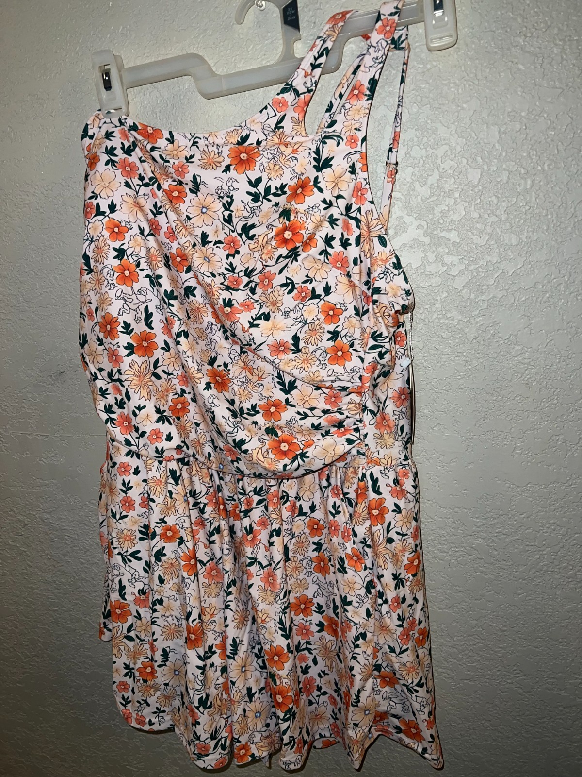 One Shoulder Swim Romper for Women Tummy Control One Piece Bathing Suit XXL
