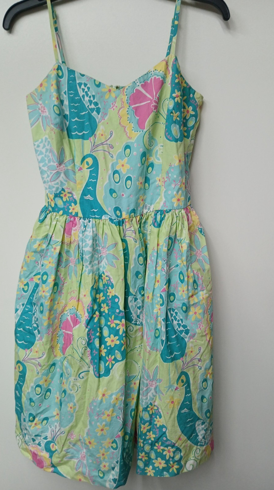 Vintage Women Lilly Pulitzer White Label Southern Belle Peacock Dress Size 2