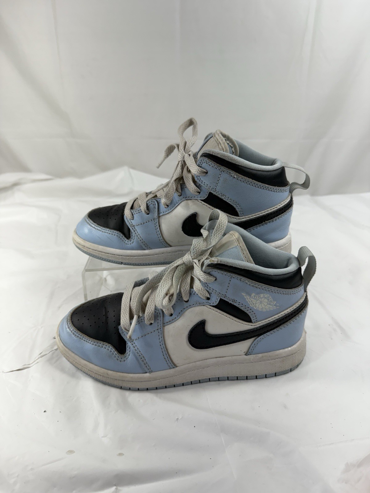 Nike Air Jordan 1 Mid ‘Ice Blue’ Black White UNC Sz 13C 640737-401