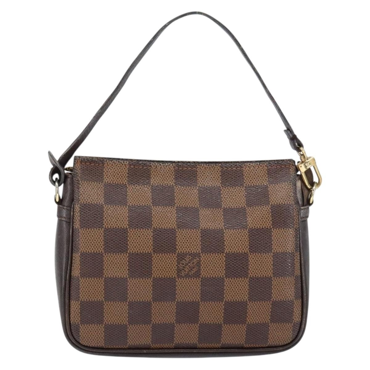 LOUIS VUITTON Damier Ebene Trousse Makeup Pouch N51982 LV Auth 147358