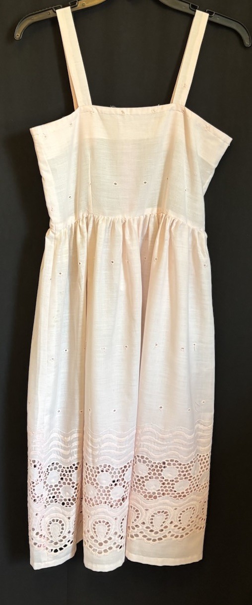Vintage Homemade Pink Eyelet /Lace Sun Dress Women’s Small
