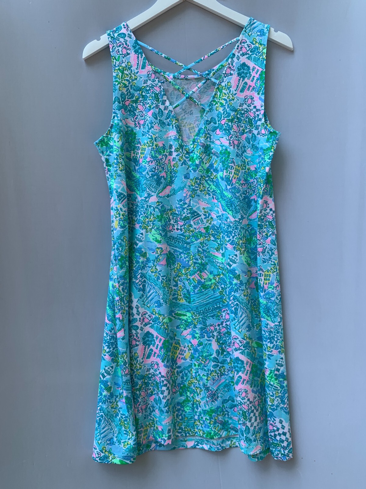 Lilly Pulitzer Kristen Dress Small Blue Lilly Loves South Carolina Sleeveless