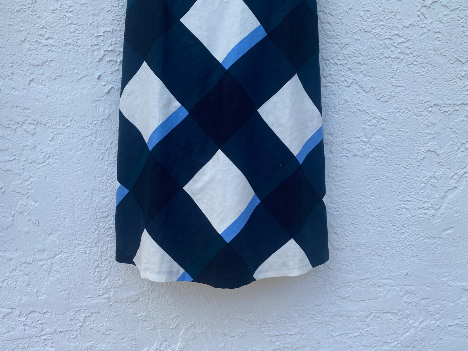 NWT Ann Taylor Sleeveless Linen Cotton Blend Halter Dress Blue White BlackSZ 6P