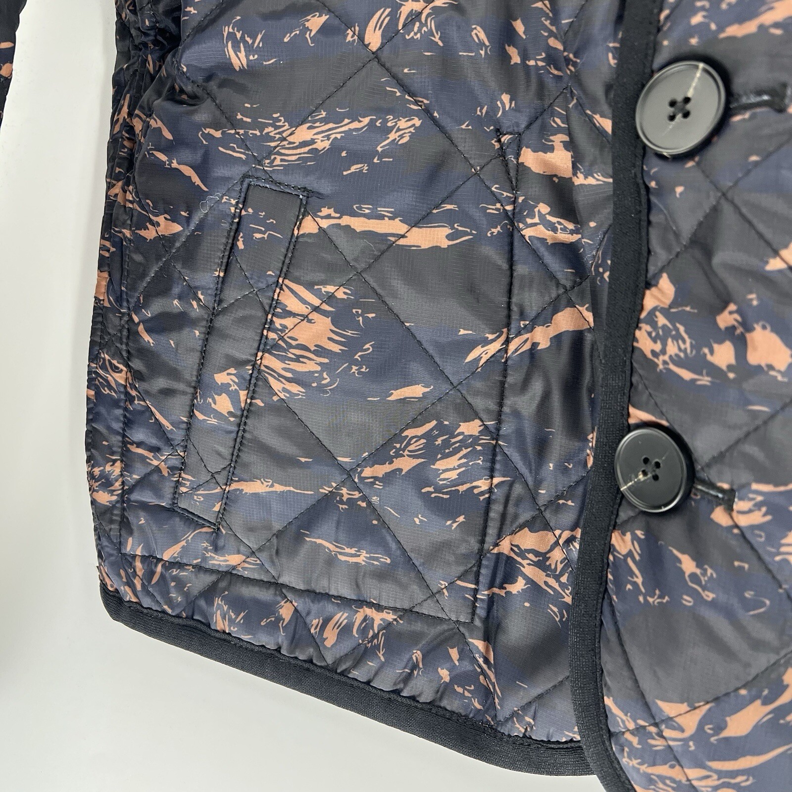 Hudson Reversible Quilted Jacket XS Cropped Camo Print NWT $295
