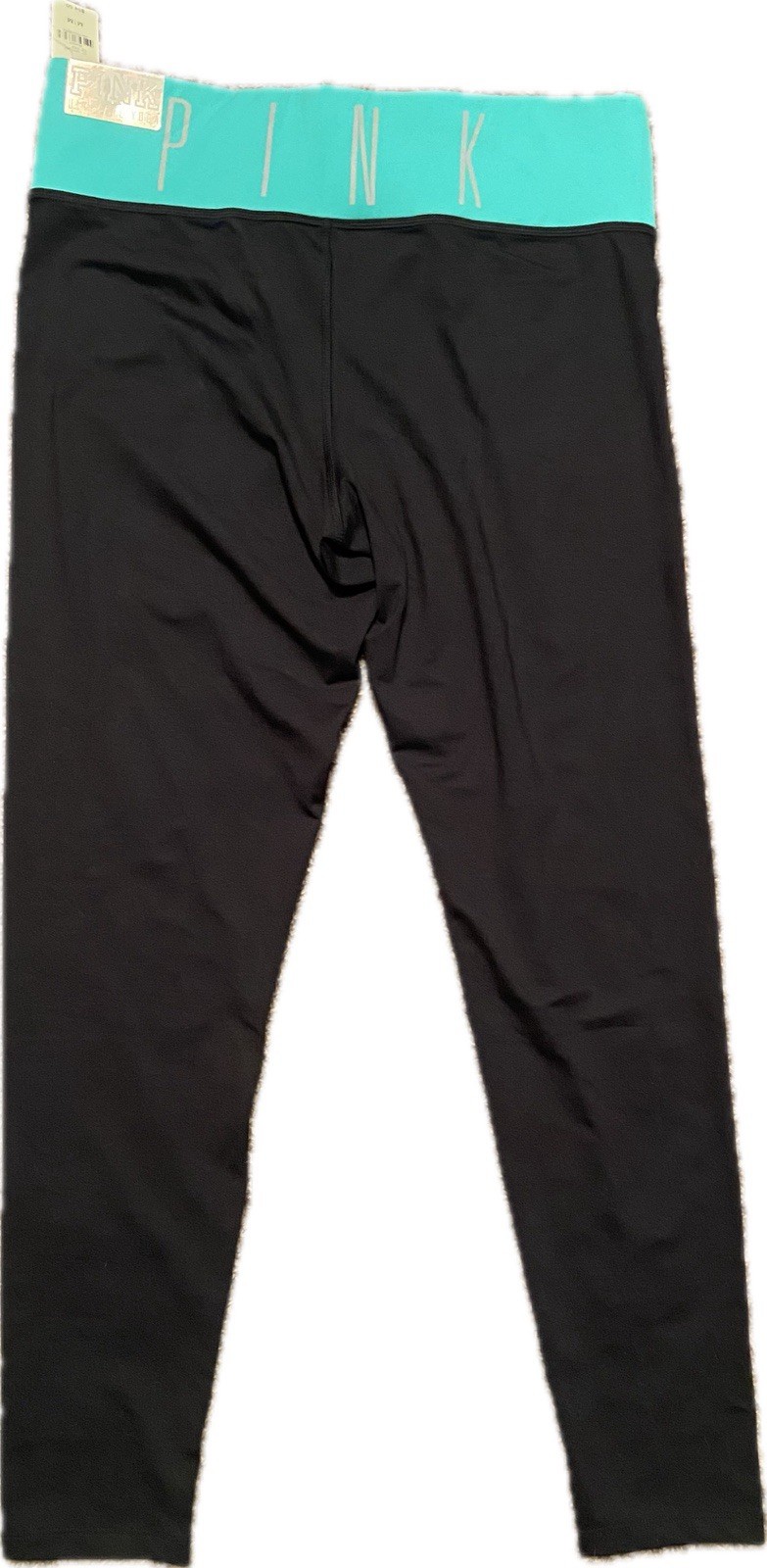 Victoria’s Secret Pink brand yoga leggings with a teal waistband. NWT. Vintage M