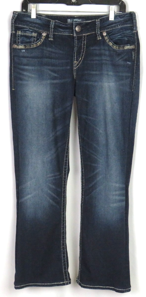 Silver SUKI Slim Boot Cut FLUD Denim Flap Pocket Stretch Jeans Women’s 31