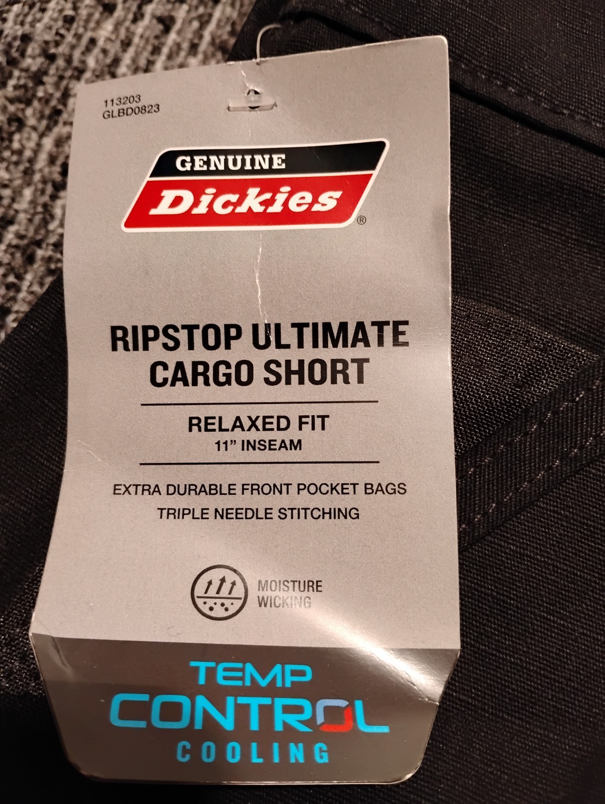 Genuine Dickies Ripstop Ultimate Cargo Short Men’s Size 30 Relaxed Fit Black NEW