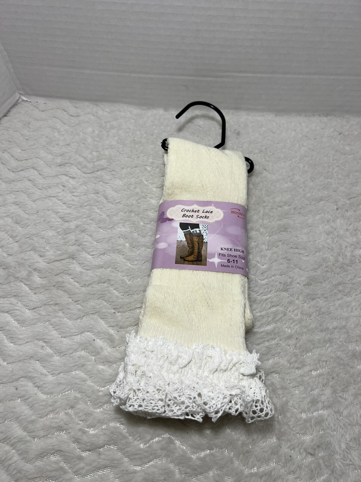 WinWin Women’s Crochet Lace Boot Knee Socks 6-11 Shoe Sz. Choose Color