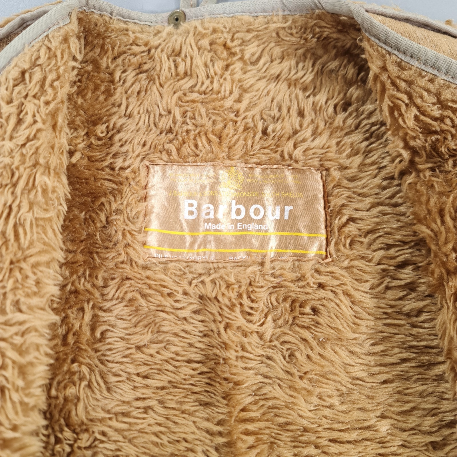 Vintage Barbour Warm Pile C 42 /107cm Faux Fur Acrylic Lining Gilet Vest 70s 80s