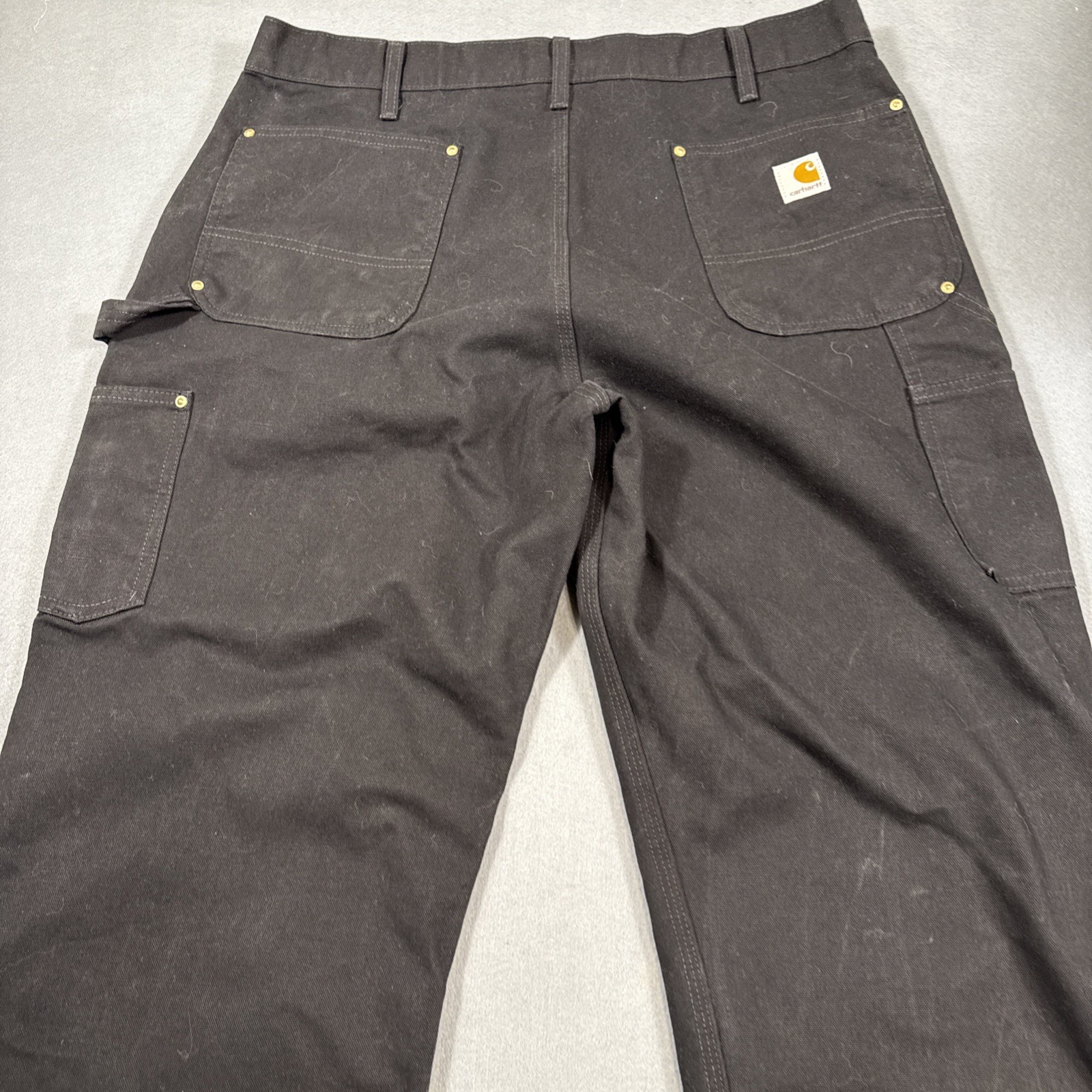 PANTS DOUBLE KNEE Carhartt B01 BLK Dungaree Fit Work Mens 38×30 Black