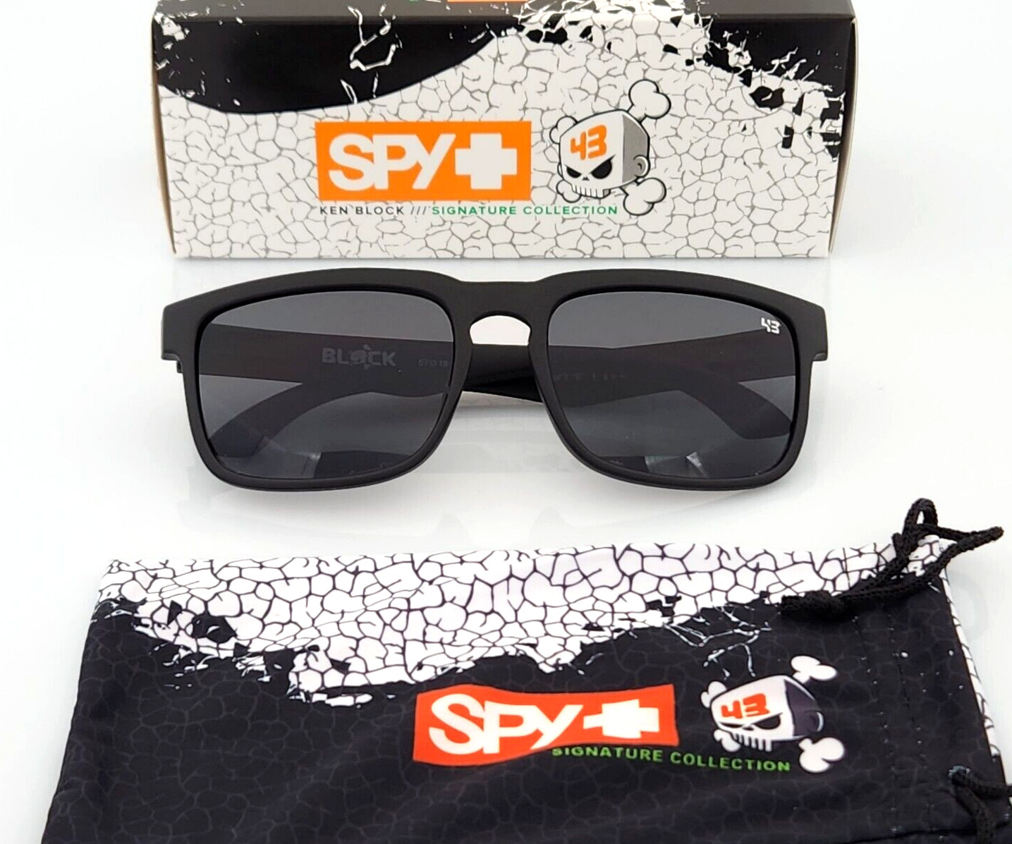 Blackout Spy Helm Promo Sunglasses Matte Black Dark Smoke Lens Black Logo S8