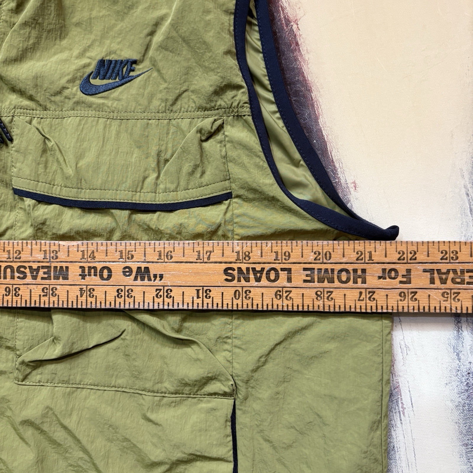 Nike Tech Woven Olive Green Pockets FZ Utility Wind Vest Men’s S FZ0748-307 NEW
