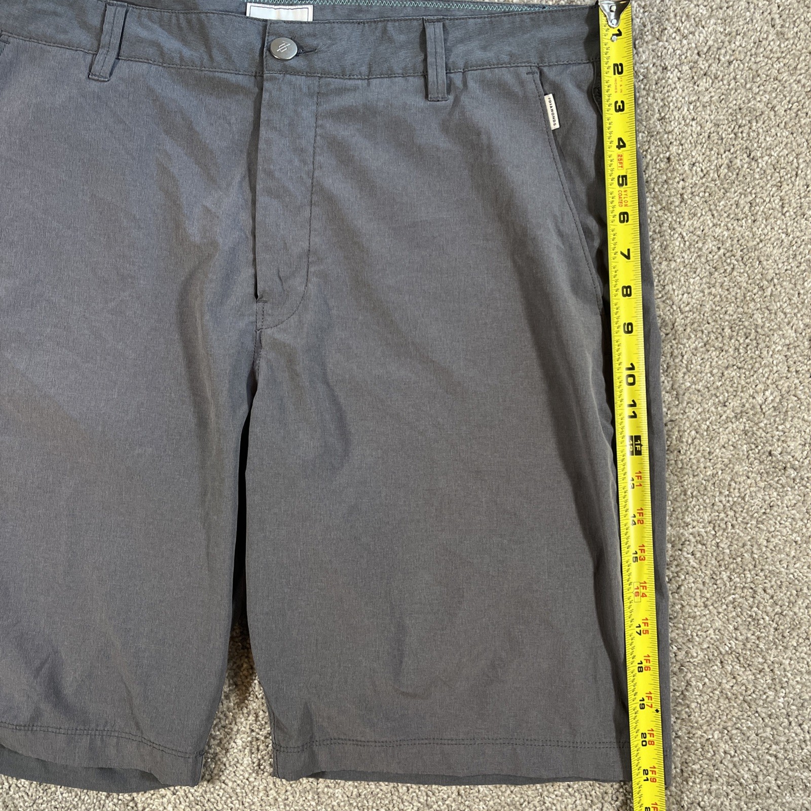 7 Diamonds Men’s Performance Shorts 38 Gray Golf Walking Hiking Flat Front
