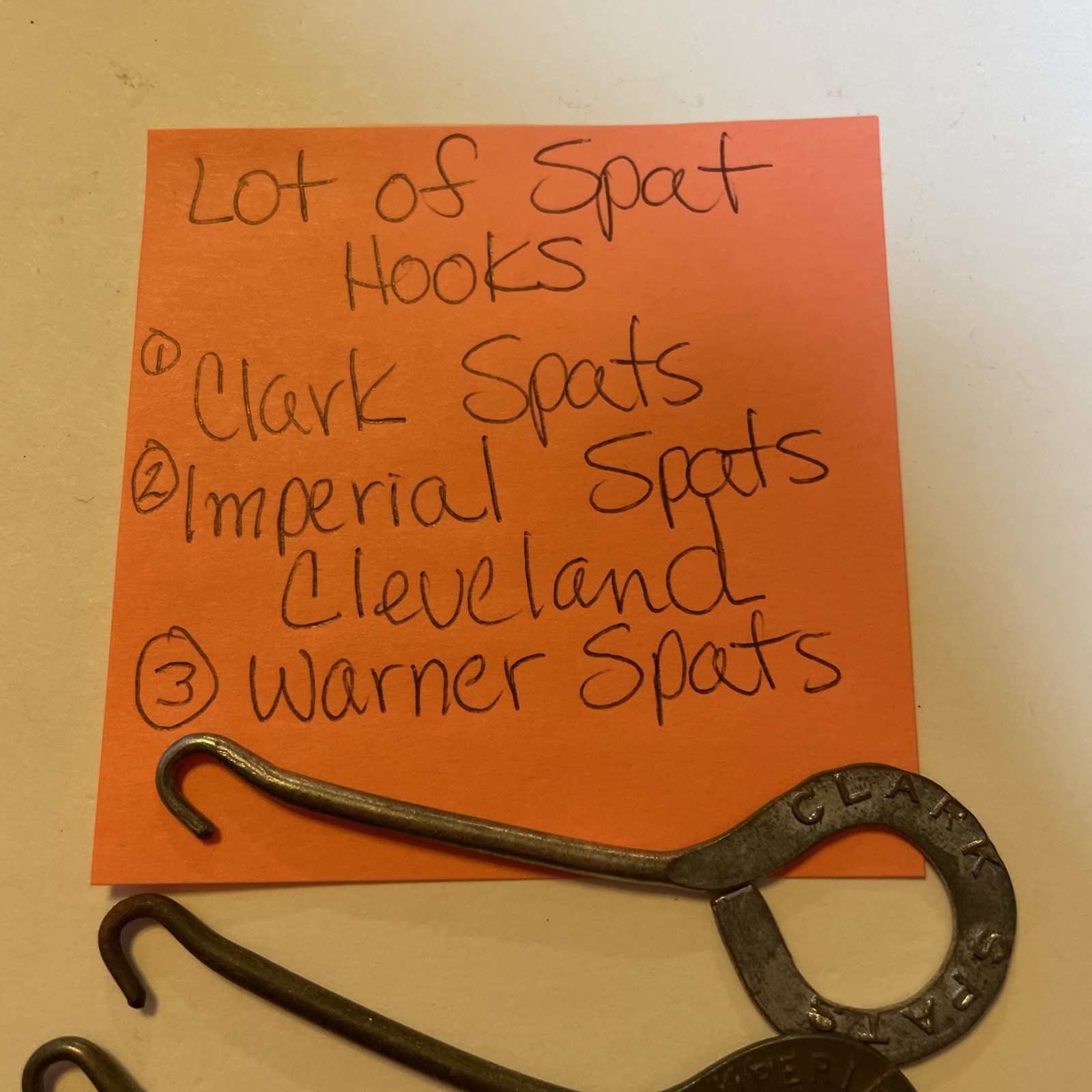 CLARK, WARNER, & IMPERIAL SPATS BUTTON HOOK LOT Shoe button hooks Antique Vtg.