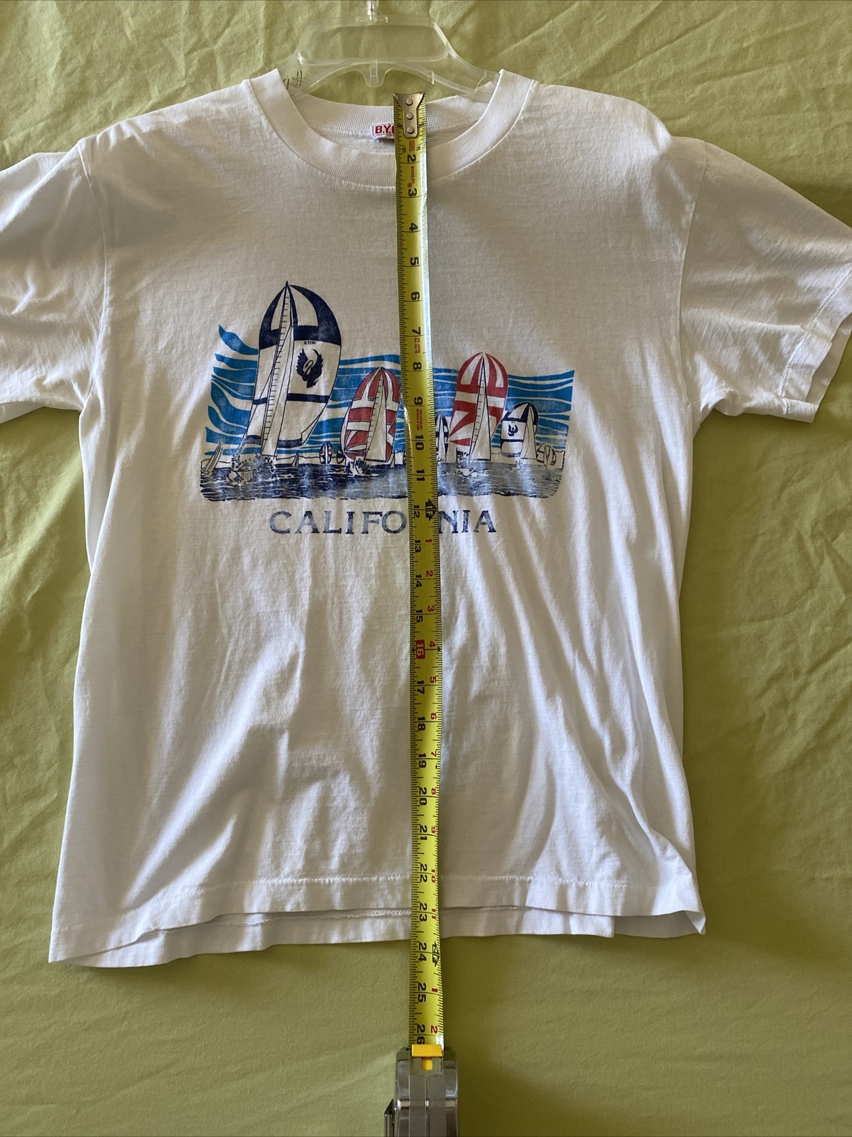 Vintage Single Stitch California Sailing T Shirt Measured Size B.Y.C