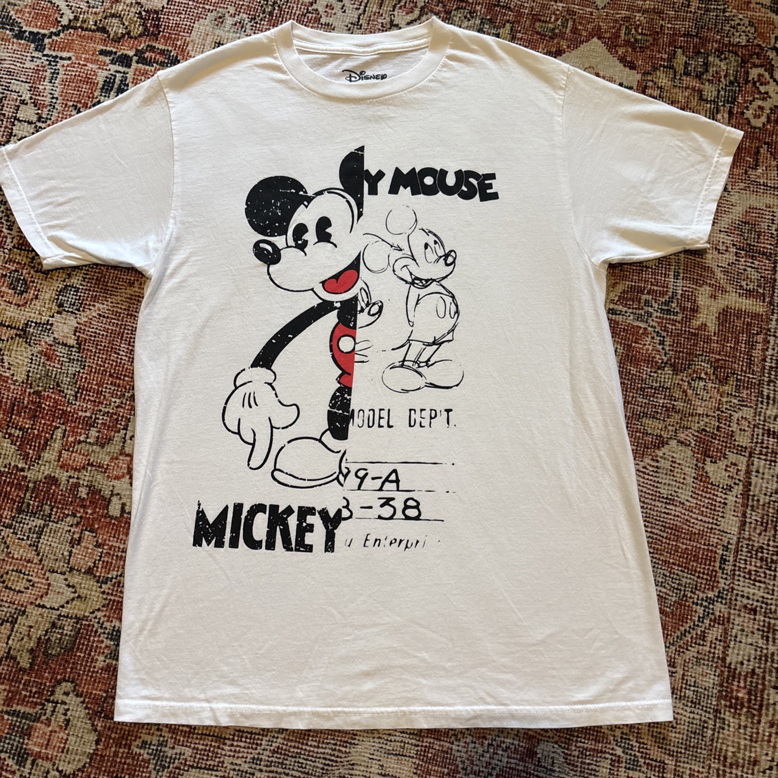 Mickey Mouse – “Model Dept.” – White Shirt – M – Disney