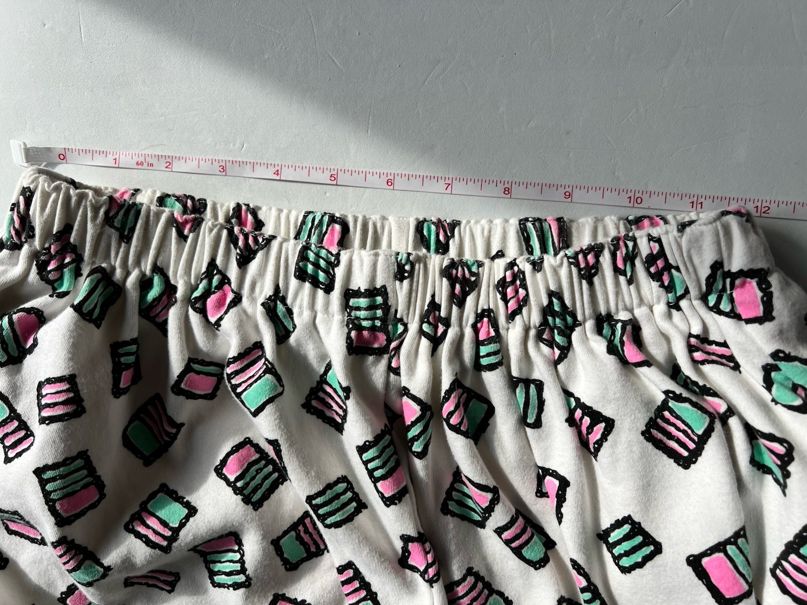 Vintage-Style Custom Homemade Knit “Pop Art” Colorful Print Pants 80’s/90’s