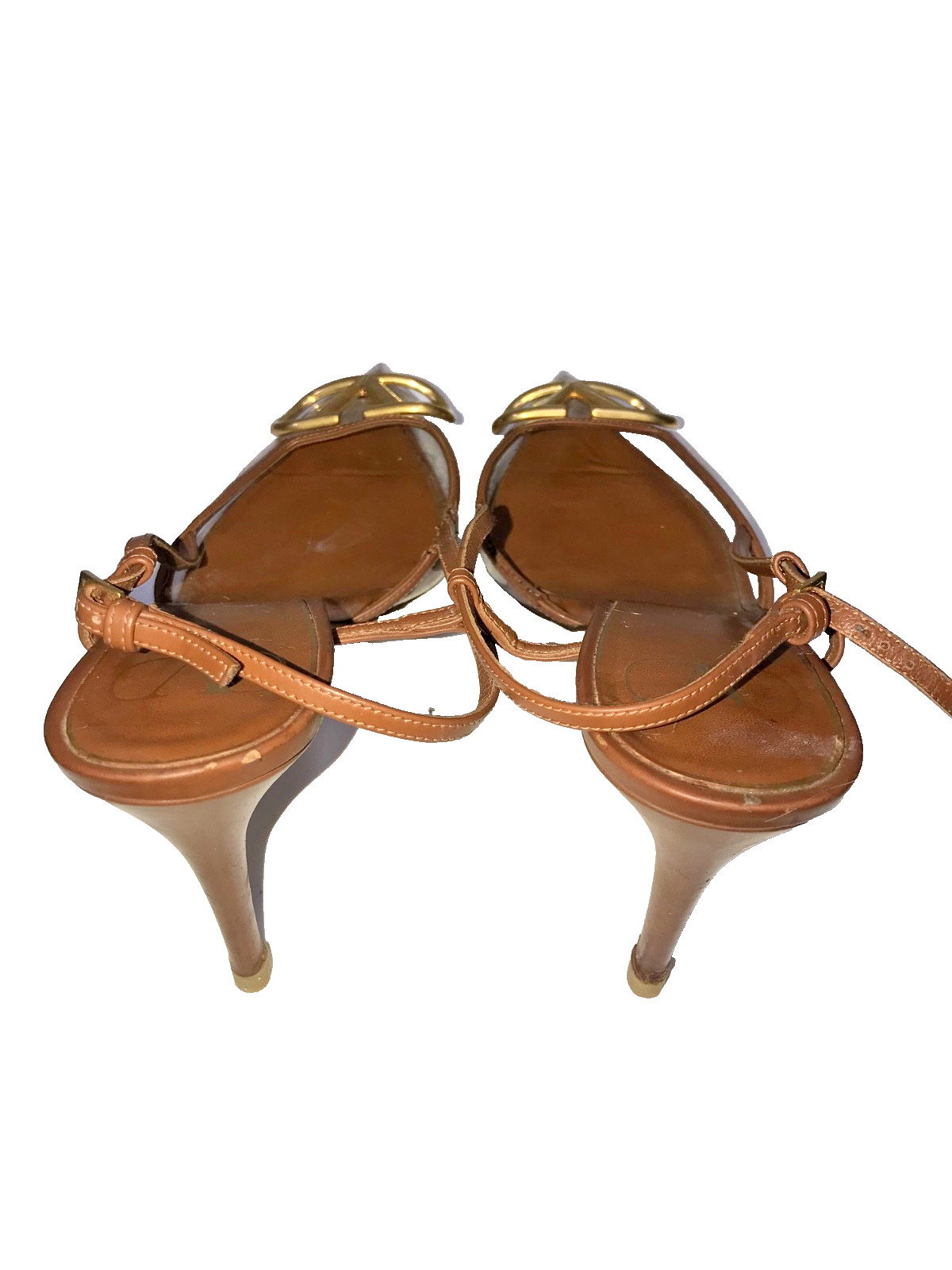 Valentino Garavani Vlogo Brown Pointed Toe Transparent Slingback Pump SZ 40