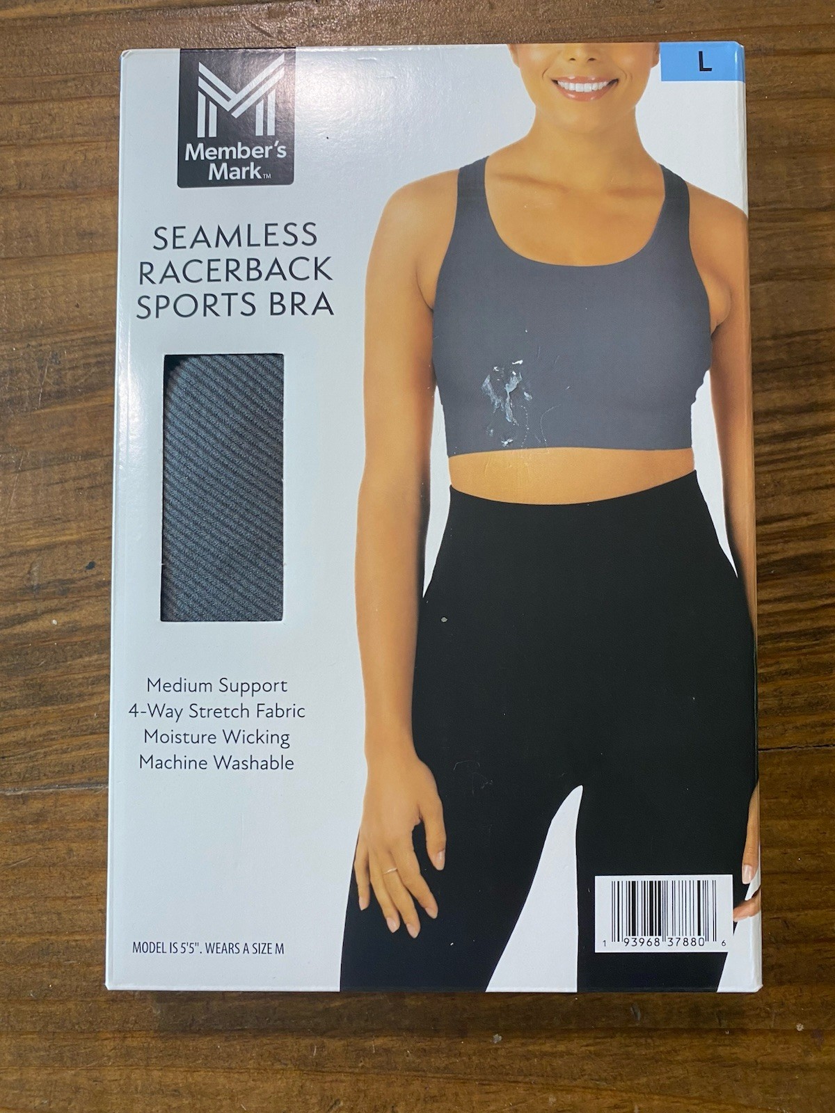 Member’s Mark Women’s Large Seamless Racerback Sports Bra Gray