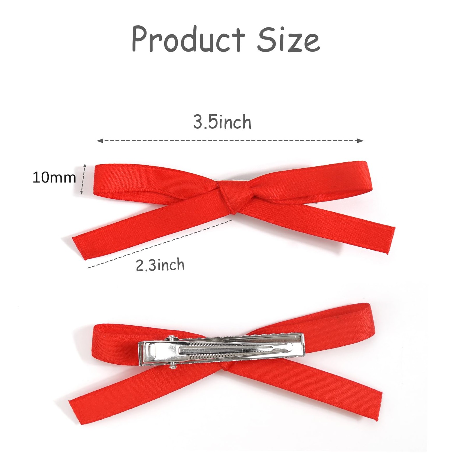 Ayesha Red Coquette Bows Clips – 10PCS Mini Hair 1 Count (Pack of 10), red