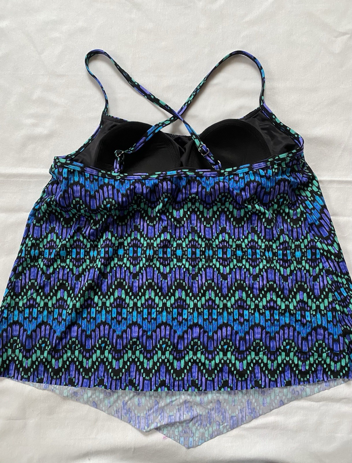 Dreamsuit by Miracle Brands Tankini Women’s Sz 10 Swim Top Blue Print New