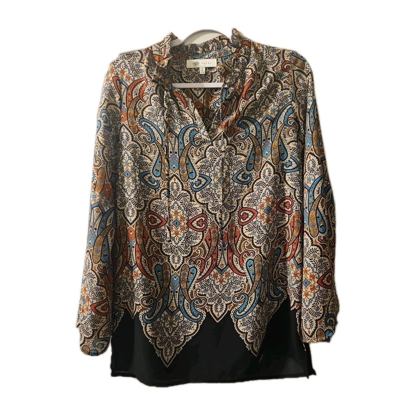 Blouse Women’s Small Paisley Boho Hippie Long Sleeve
