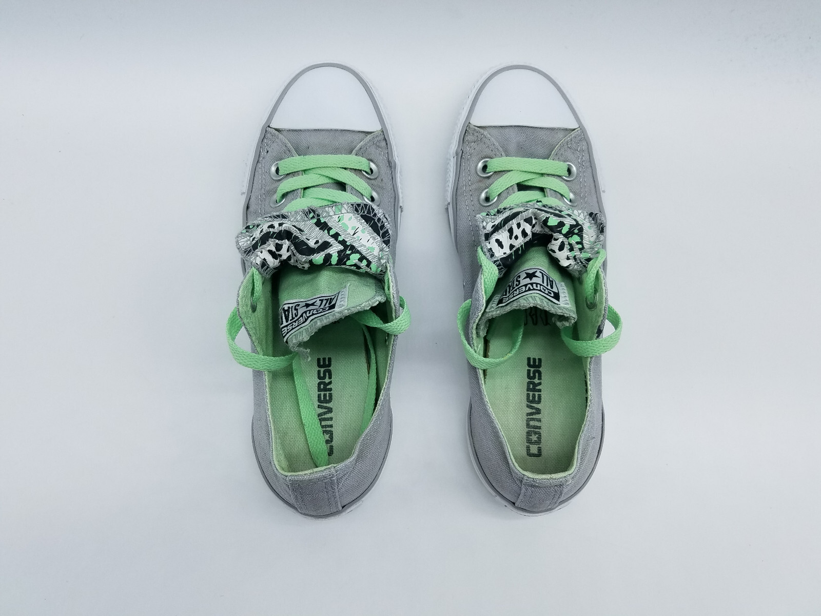 Converse All Star Double Tongue Women’s Sneakers Size 7 Gray Mint Green