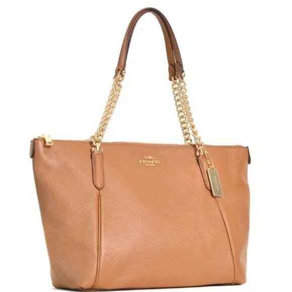 COACH PEBBLED LEATHER AVA CHAIN TOTE STYLE F87775 WOMEN’S SALE!