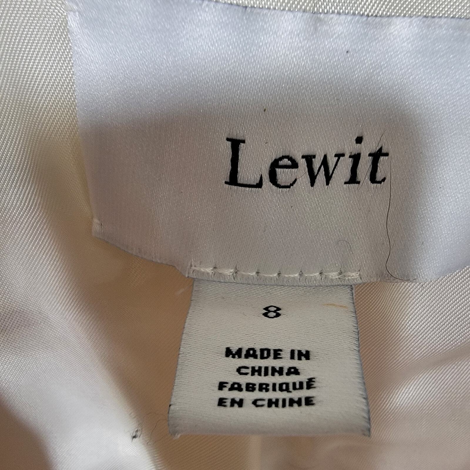 Lewit Jacket 8 Plaid Blazer White Wool Stretch Button Kick Pleat Lined