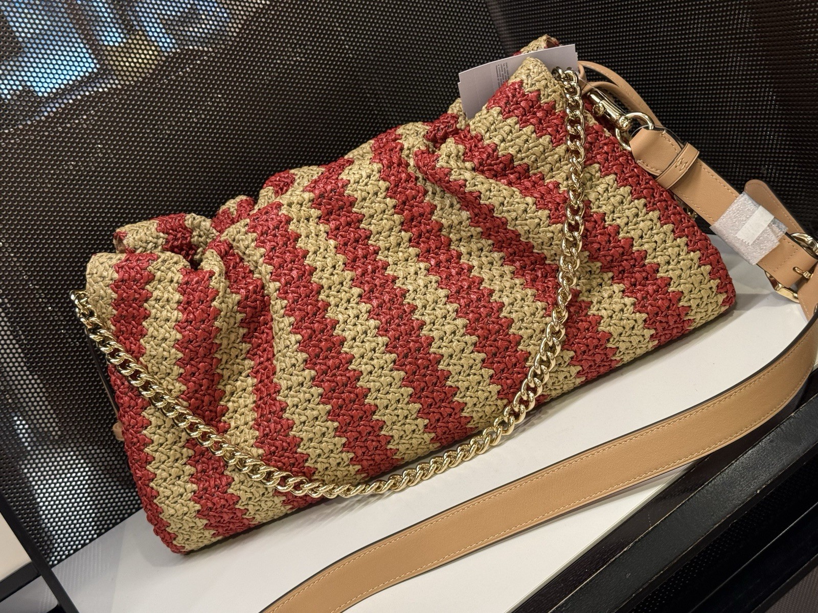 NWT coach Faye Large Shoulder Bag With Stripes