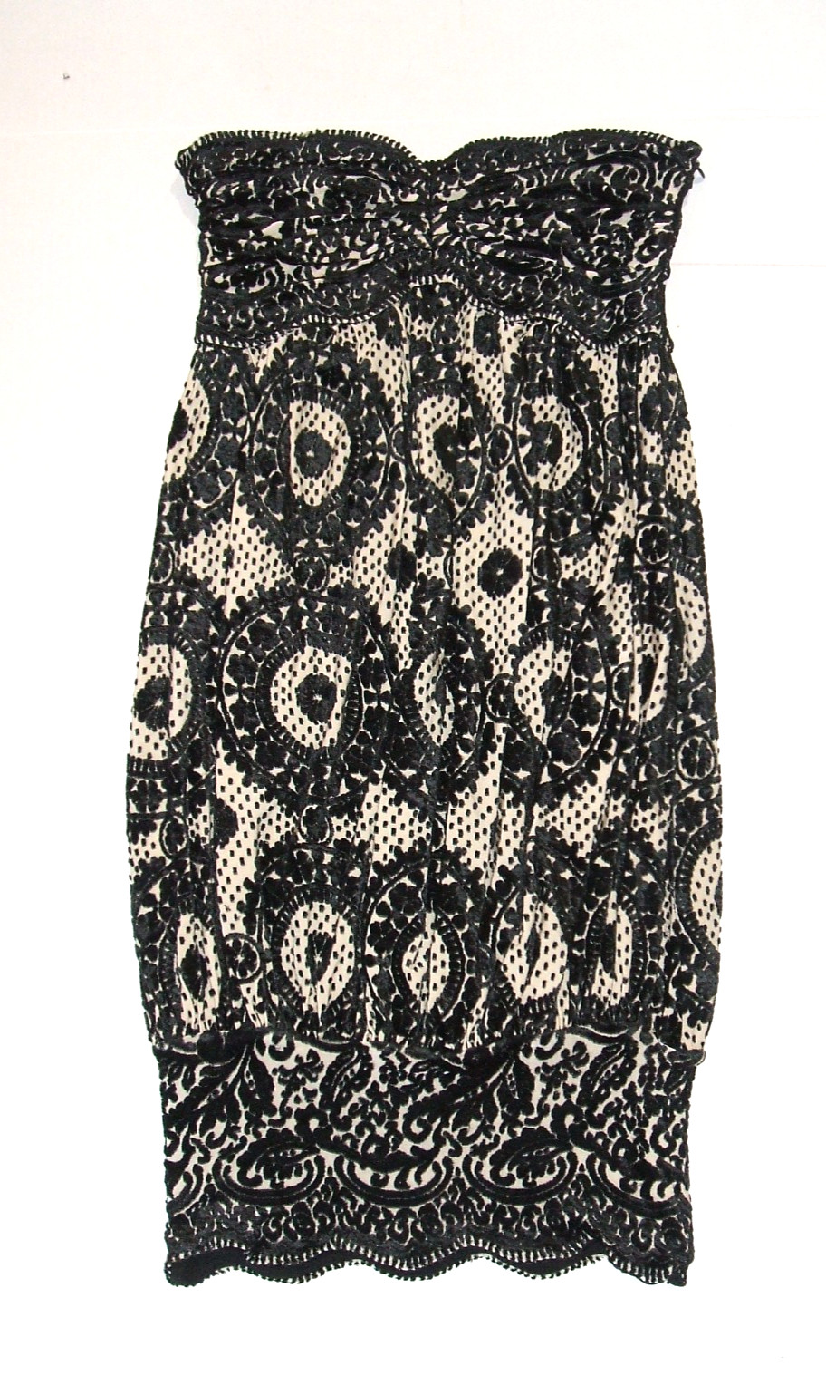 Diane von Furstenburg Marcella Cocktail Dress Women 8 Strapless Velvet Burnout