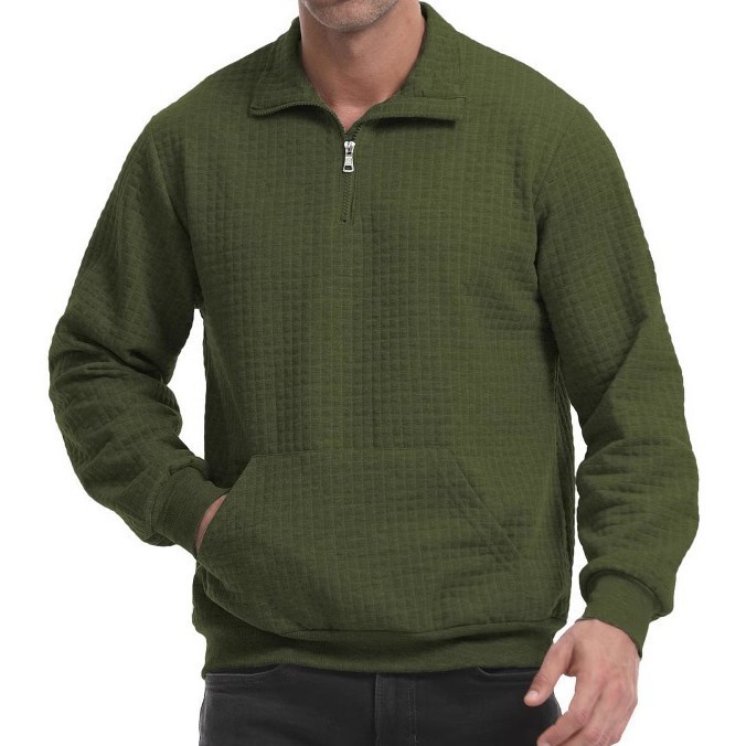 Spring Autumn Waffle Half-Zip Outdoor Sports Hoodie