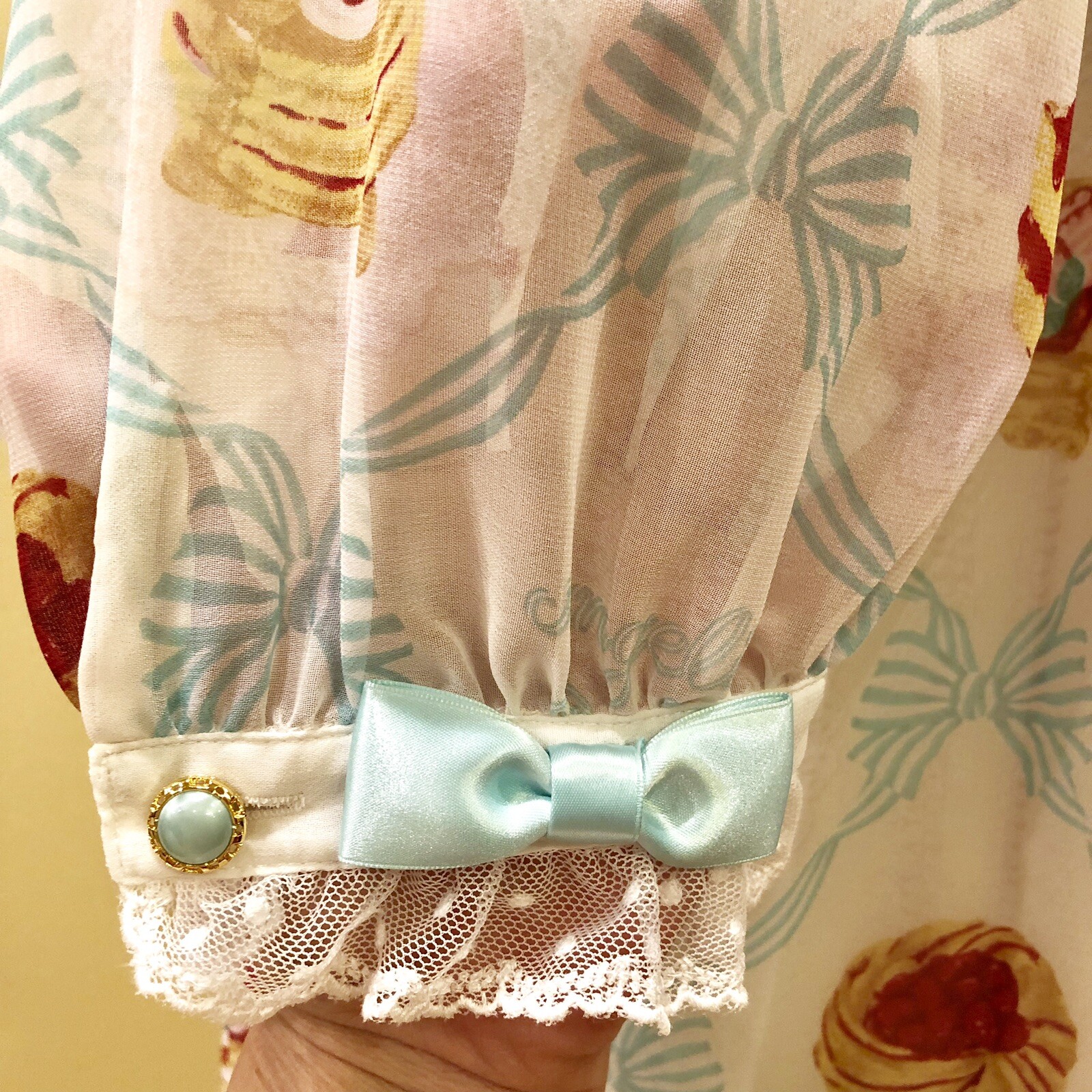 Angelic Pretty OP A-Line Off-White Mint-Green Sweet Lolita Doll from Japan #400