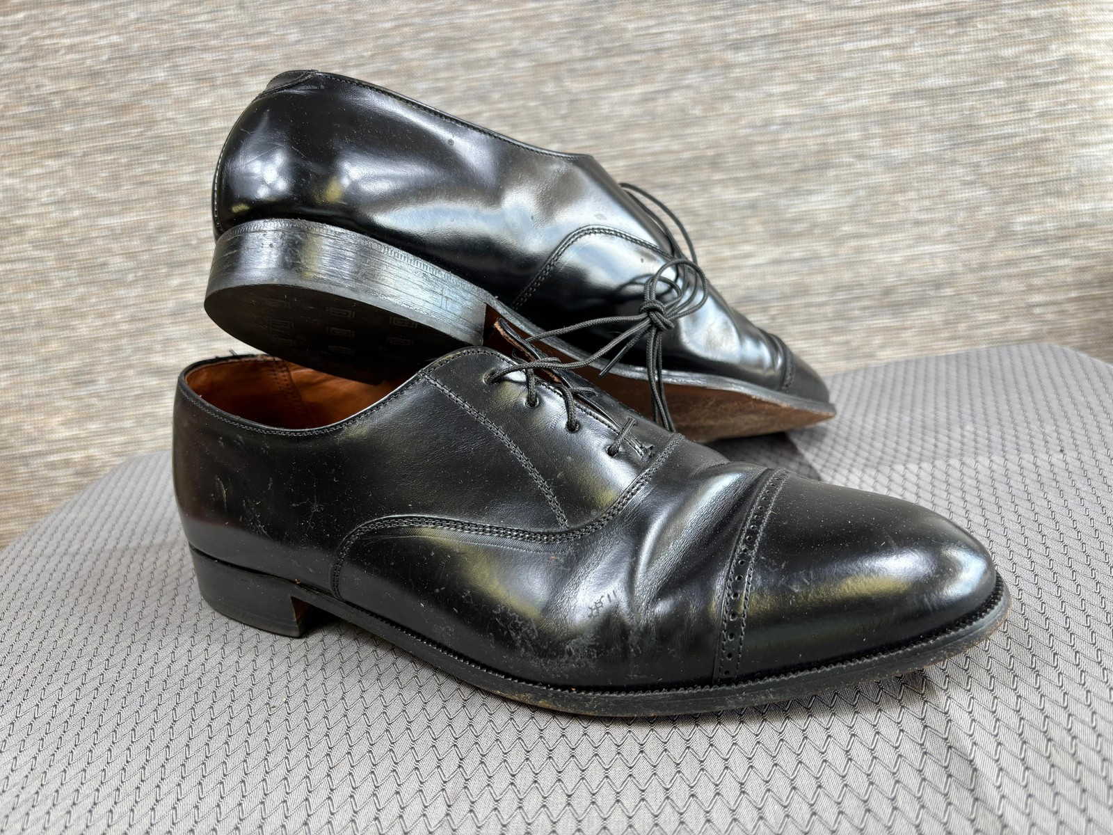 Bostonian Shoes Mens Size 11M Black Leather Cap Toe Oxford Dress Made In USA