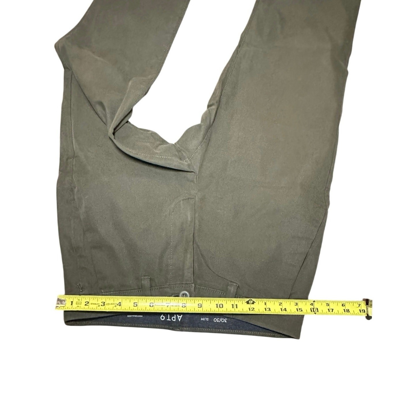 Apt 9 Tech Pants 30×30 Olive Green Slim Fit Straight Leg Performance Chino Men’s