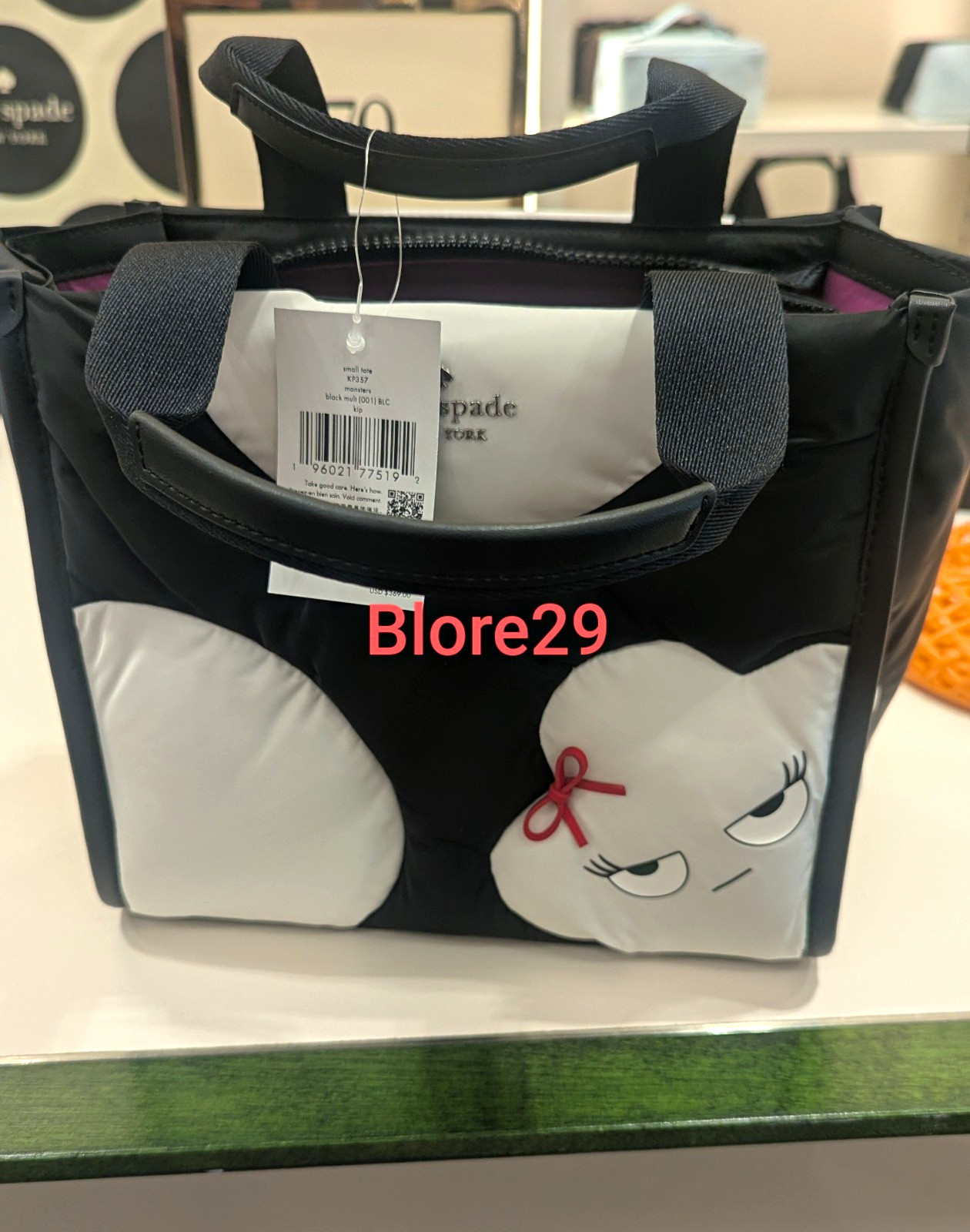 kate spade new york Hello Kitty Black/White Colorblock Zip Satchel w/ Strap