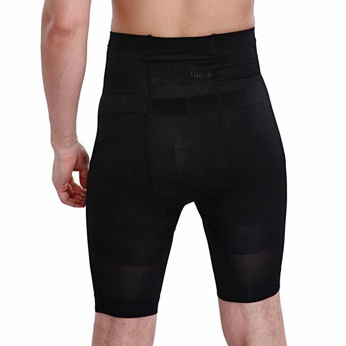 Men’s Compression Leggings Pants High Waist Shorts Shaping Thigh Butt Underpants