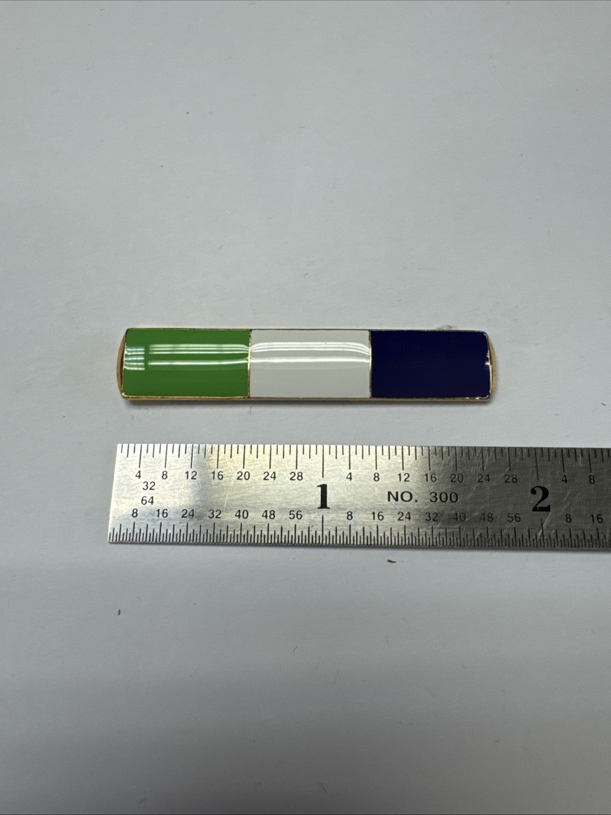 Green White And Royal Enamel Brest Bar- Safety Pin Backing – Police/Fire NEW