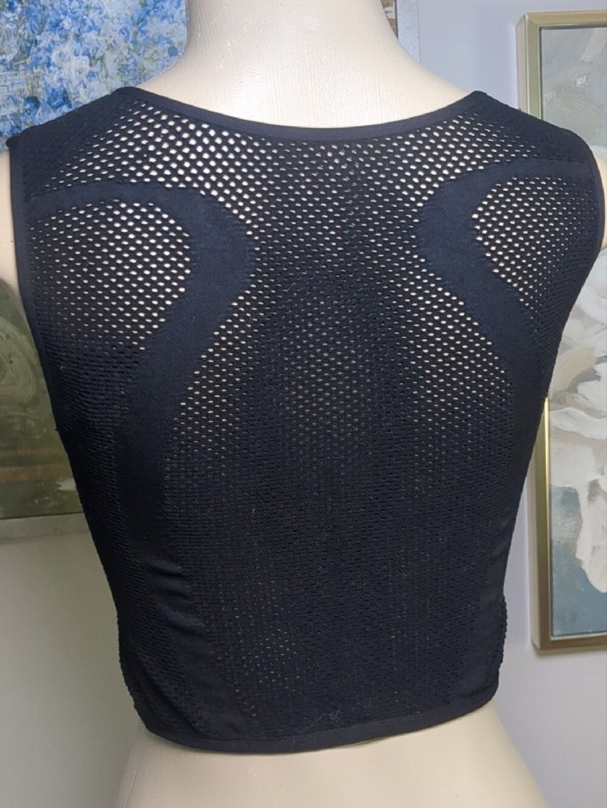 Urban Outfitters Out From Under “Eyes On Me” Seamless Black Mesh Crop Top M/L