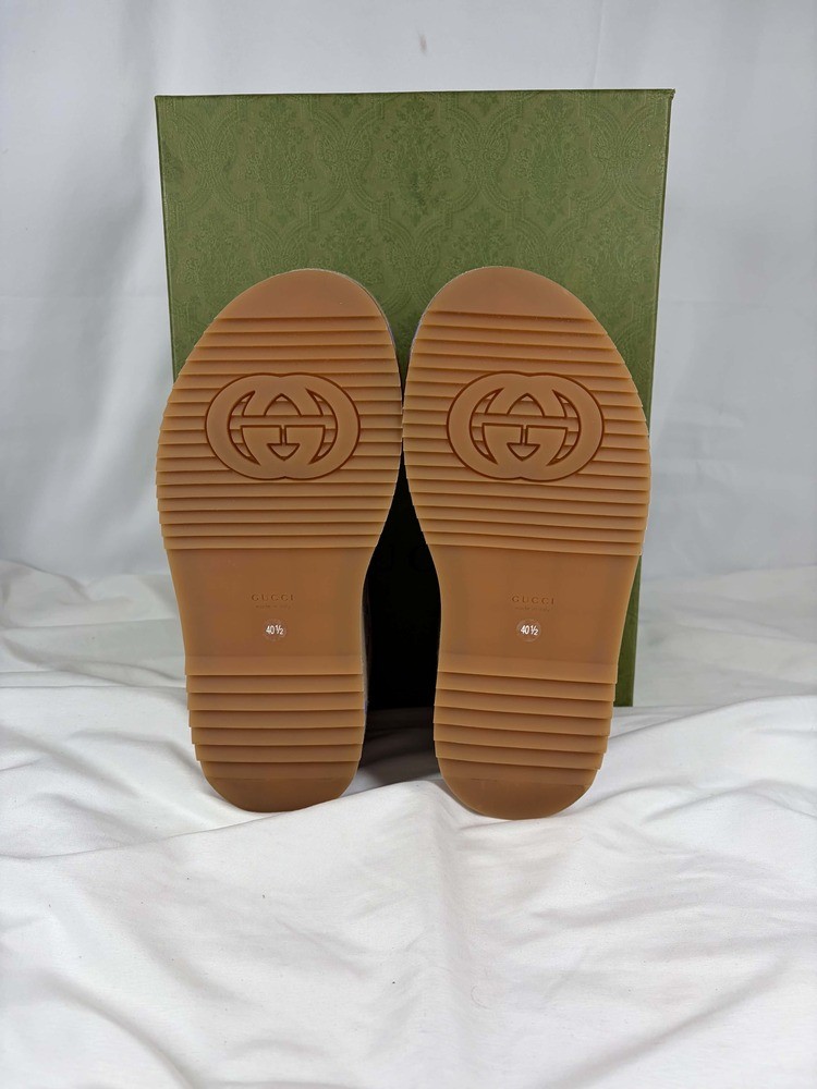 Gucci Jumbo Angelina GG Canvas 4” Platform Sandals US Size 10.5 SPB JA-369500