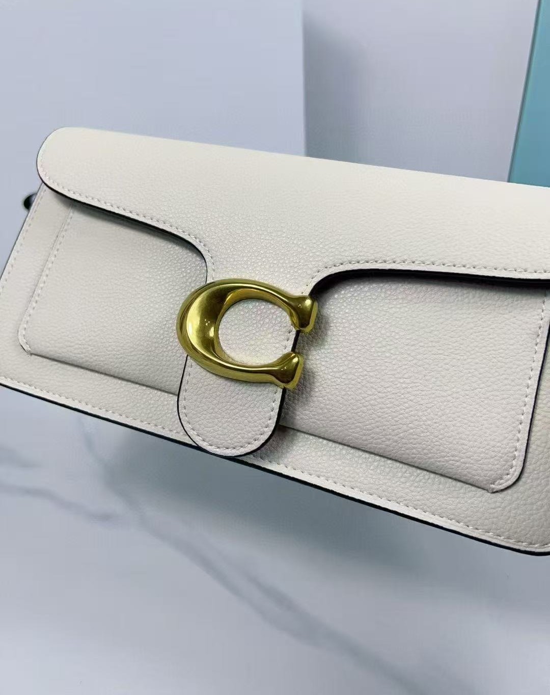 COACH F73995 Tabby Shoulder Bag 26 White Polished Pebble Leather 2 Way Outlet