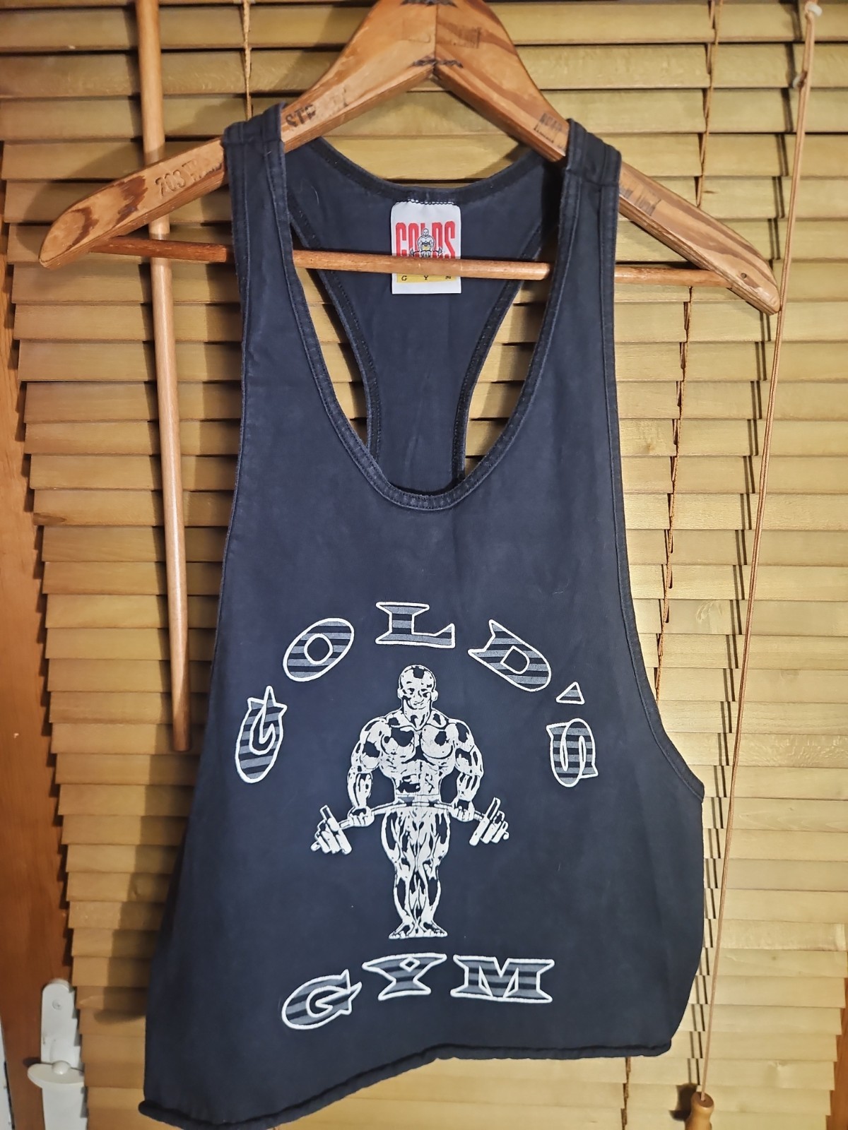 True Vintage 80s 90s Golds Gym Stringer Tank Top Tee Crop Men’s M Free Ship