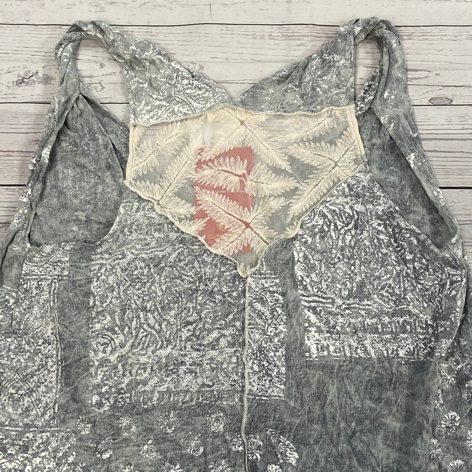 Scrapbook Boutique Stone Gray Twisted Tank Top Tunic Women Size L NEW Made In US