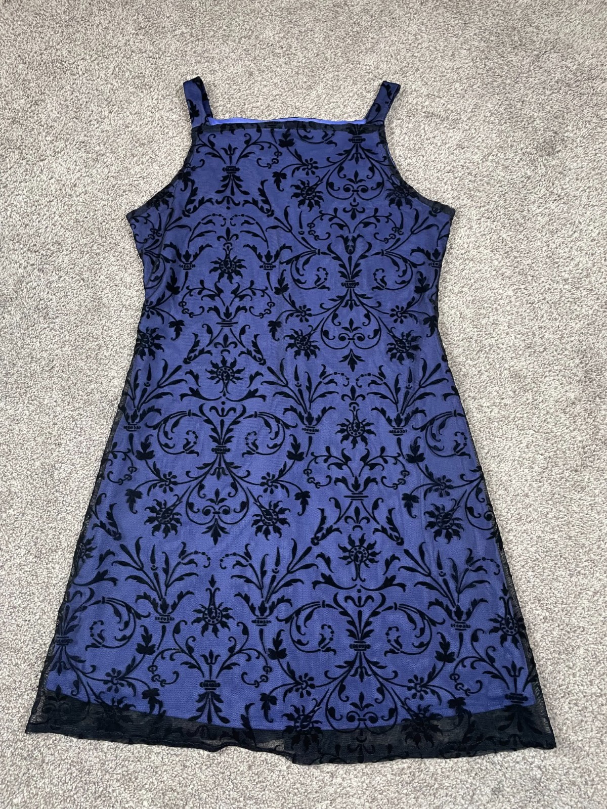 Vintage Breakin Loose Dress Womens 7 Small 4 Velvet Sheath Y2K Mini Whimsigoth