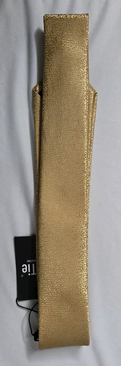 Hi-Tie Tie + pocket square 100% Seide Seta Soie Silk Color Gentle Gold FreeShipp