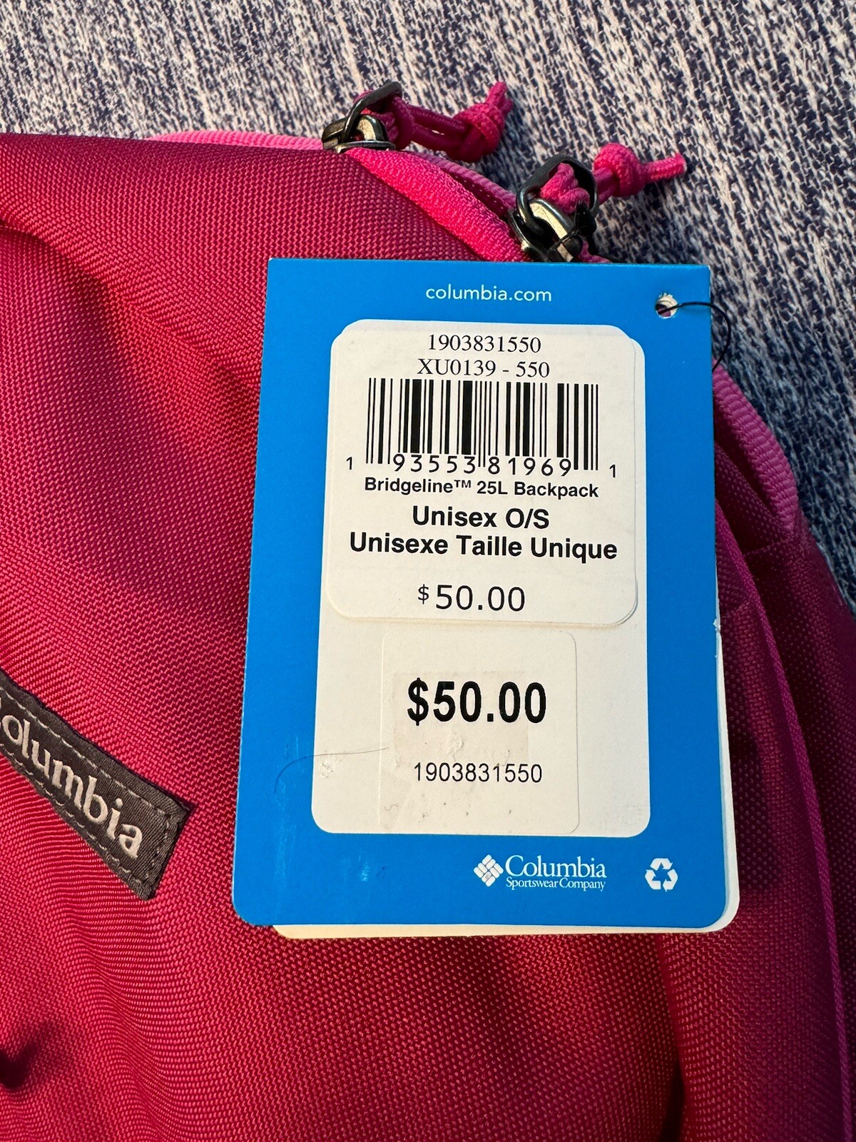 COLUMBIA Unisex Bridgeline 25L Dark Raspberry Backpack – NWT! MSRP: $50